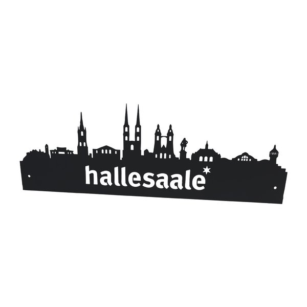 Wandschild mit Skyline Halle (Saale)